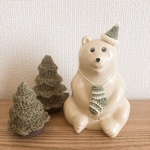緑×白ボーダー　クリスマス帽子と靴下set