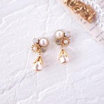 オパール＆パール〈真鍮製リリー〉/ピアス・イヤリング