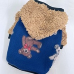 ♡秋冬新作犬服オーダー★くまのフリースボアパーカー青長袖♪中型犬小型犬フレブル服パグ服フレンチブルドッグ服中型犬小型犬ボストンテリア服