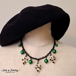 受注製作◇◆50's inspired diamond shaped ＆ green pearl necklace◆◇