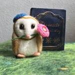 羊毛フェルト フクロウさんブローチ