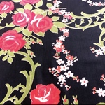 【B4 vintage ハギレ】black flower