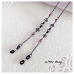 SWAROVSKI＆SWAROVSKIパールの大人シックなメガネチェーン グラスコード(オプション選択でマスクチェーンとの2WAY作成可能です)