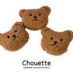クッションデコパーツ くま 4個（ブラウン）ハンドメイド キッズ 子供 手芸材料 アクセサリー 小物 デコレーション キッズ pt-1966