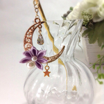 つまみ細工 月と花と星のかんざし