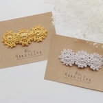  [パッチンピン] 2点セット  Antique Lace  (orange brown & yellow )
