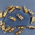 [20pcs] 3mm x 9mm ゴールド サージカル ステンレス  カシメ 24KGPメッキ ニッケフリー加工 金属アレルギー対応