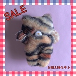 SALE！とらにゃん。しましまなフワフワねこ☆手のひらサイズのぬいぐるみ☆①