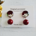 こっくりレッドカラー🌼レジン・ピアス、イヤリング