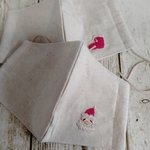 ☆送料無料☆涼感加工　立体マスク 大人用 ２枚セット 刺繍 