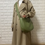 新色オリーブ！国産 ・撥水レザー２WAYショルダーバッグ、Mサイズ（ファスナー）雨でもヘビロテ