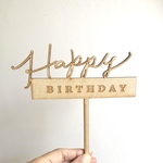 誕生日「HappyBIRTHDAY」ハッピーバースデーケーキトッパー　木製