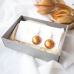七宝焼 14kgf 11月誕生石 ピアス ~Citrine~