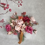 シンビジウムと丸咲バラ bouquet  □ニュアンスカラー□ ウェディングブーケ　アーティフィシャルフラワー