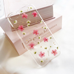 ｈｏｔｐｉｎｋ ｋａｓｕｍｉ～バーベナとカスミソウ～ 押し花スマホケース 全機種対応