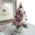 Arbre de Noël＜Rose antique＞＊受注制作＊クリスマス＊クリスマスツリー＊アレンジメント＊冬＊インテリア＊プリザーブドフラワー＊お花＊ギフト＊結婚祝い＊新築祝い＊お誕生日祝い