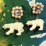 【再販】しろくまのパールビジューピアス