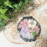 ピンクなお花のコンパクトミラー