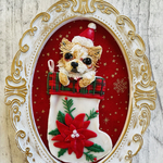 [うちの子オーダー]クリスマス靴下のうちの子作ります。(可愛いペットの写真で、クリスマスアートフレームを作ります)