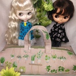 ブライスアウトフィット💚お出かけポーチ(2人用)観葉植物柄💚