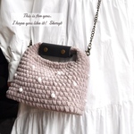 SALEワンハンドル × モチモチ ミニ ショルダーバッグ 〈ハンドルカバー付き〉 ファーバッグ　ニットバッグ　ワンハンドルバッグ　ミニバッグ