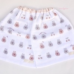 うさぎさん×ピンクストライプ 二重タオルエプロン"バラ売り"