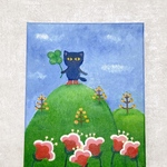 油絵　猫