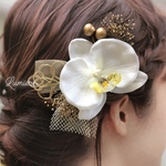 ◇胡蝶蘭 ウェディング 前撮り 髪飾り ヘアアクセサリー