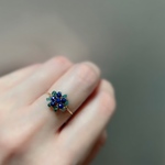 ［14kgf］Bijou bouquet - ラピスラズリとグランディディエライトのワイヤーリング 天然石 指輪