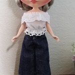 再販　リカちゃん、ブライスちゃん用　オフショルダーブラウス