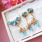 再販〈3〉♡縦長 可憐 ラベンダー 蝶々 紫SWAROVSKI♡3点セット