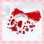 【୨୧ 𝕝𝕠𝕝𝕚𝕥𝕒 𝕞𝕒𝕚𝕕୨୧】苺ガーリーメイド🍓＊*ミニエプロン×ボンボンレース《ケープ首輪》