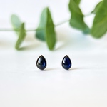 ブラックラブラドライト×シルバー　ドロップピアス
