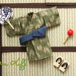 オビツ11 夏祭りセット：矢絣（グリーン）