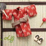 オビツ11 夏祭りセット：矢絣（レッド）