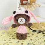 【受注生産】タレ耳ウサギのきぐるみ☆あみぐるみ　ストラップ