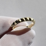 Pyramid Stud Ring (Width 3mm) / K10, K18, PT900