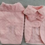 マント型コート オーダー 小型犬～中型犬～大型犬 フリース ピンク 刺繍柄
