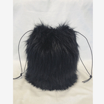 Eco fur drawstring bag