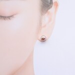 4A淡水パール パープル 8ミリ ピアス 1粒 ピアス  シンプル