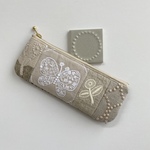 ミナペルホネン パッチワークとforest tile のペンポーチ  18cm