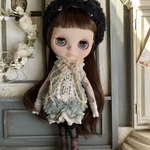 2172 もふもふ グリーン系  monster ワンピース  Blythe ブライス アウトフィット 洋服