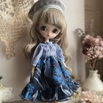 ハルモニアブルームサイズドール服★帽子付き切り替えワンピース★