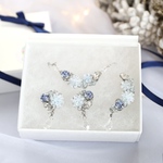 フロストフラワーのネックレスイヤリングイヤーカフセット　氷の花クリスマスコフレ　金具が選べます