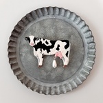[picture book] 刺繍ブローチ (cow black×white) ☆受注制作☆