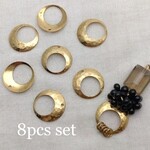 8個セット!真鍮　デザインラウンドフープチャーム