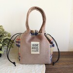【特集掲載】★再★コーデュロイ巾着バッグ　グレージュ