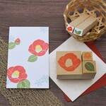 つばきのはんこ 冬の椿スタンプ 年賀状にも
