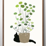 12078■A3アートポスター『猫　ネコ』絵画/イラスト/デザイン/上級マット紙採用/北欧