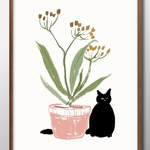 12079■A3アートポスター『猫　ネコ』絵画/イラスト/デザイン/上級マット紙採用/北欧